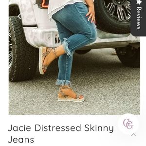 Jacie Distressed Skinny Glitzy Girlz Jeans